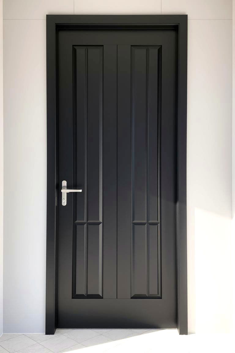 Black Door with Vertical Panels - 24 Black Front Door Ideas