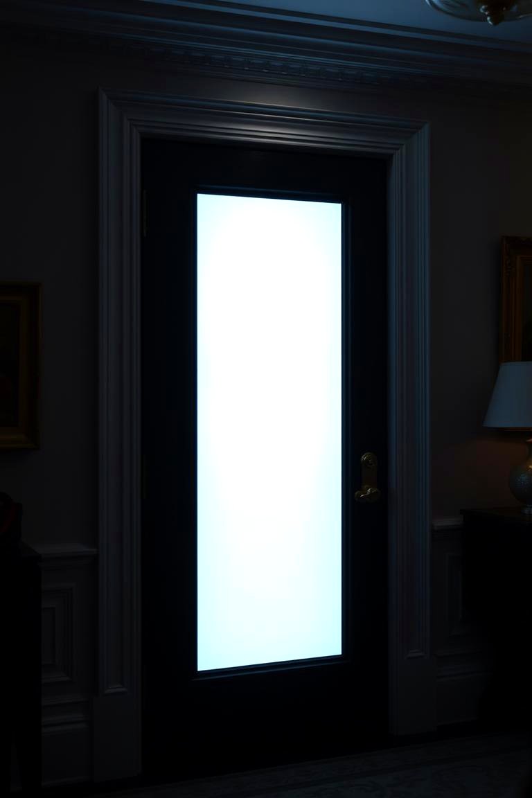Black Doors That Double as Projection Screens - 24 White House Ideas With Black Doors