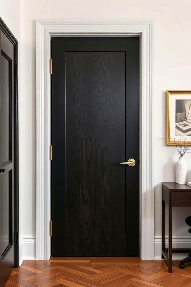 Black Doors That Incorporate Biophilic Design Elements - 24 White House Ideas With Black Doors