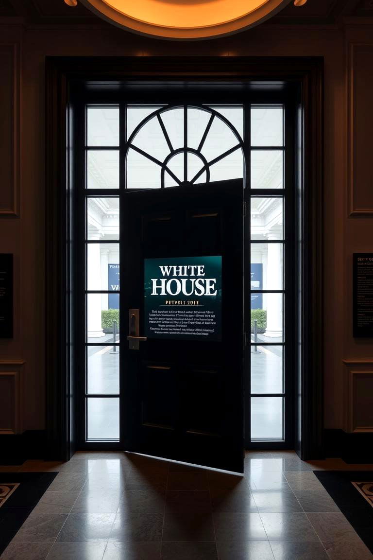 Black Doors as Entry Points to Interactive Museum Exhibits - 24 White House Ideas With Black Doors