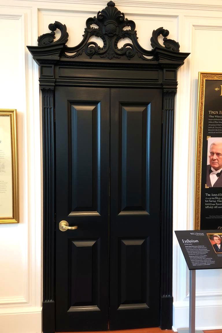 Black Doors as Symbolic Transitions Between Different Eras or Themes - 24 White House Ideas With Black Doors