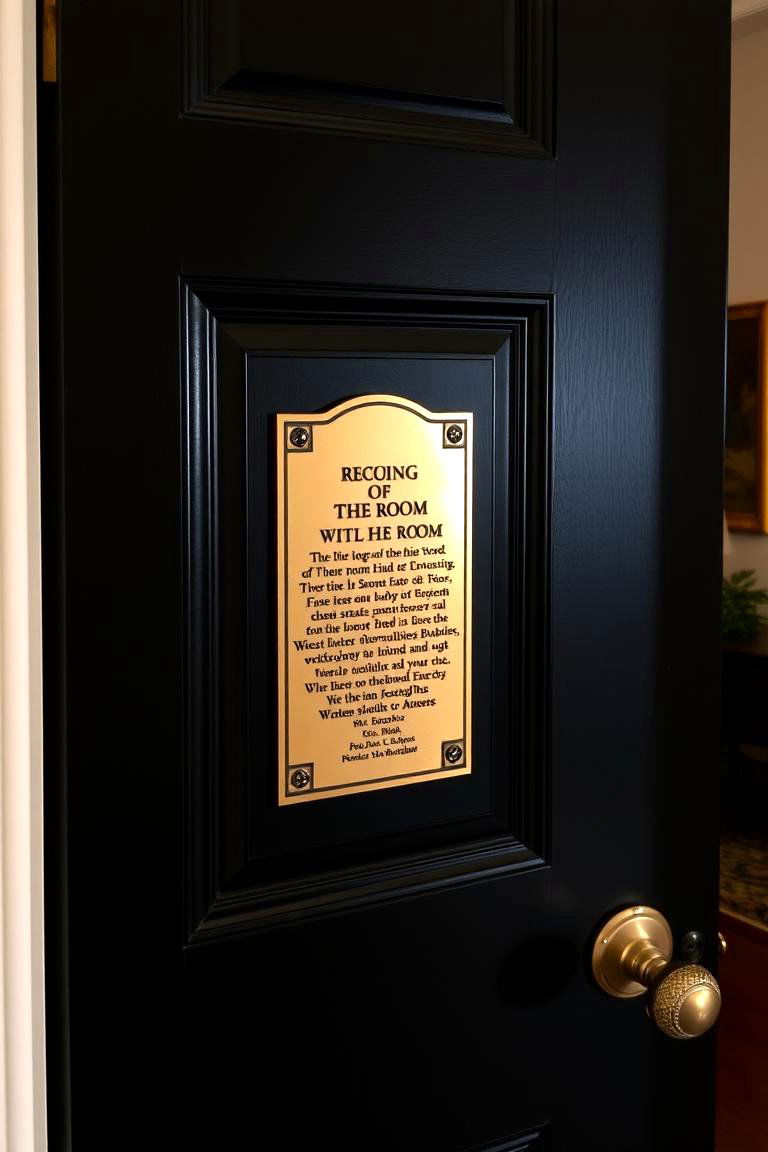 Black Doors with Embedded Historical Plaques or Information - 24 White House Ideas With Black Doors