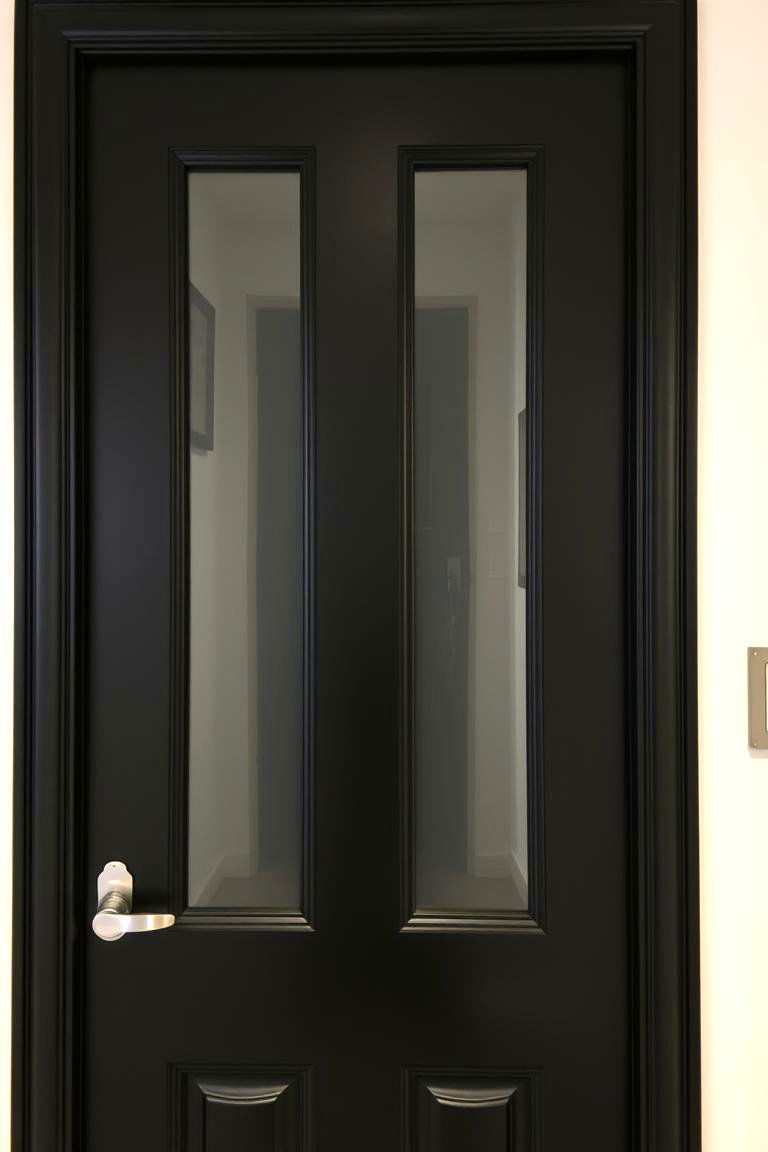 Black Doors with One Way Mirror Inserts for Security Observation - 24 White House Ideas With Black Doors