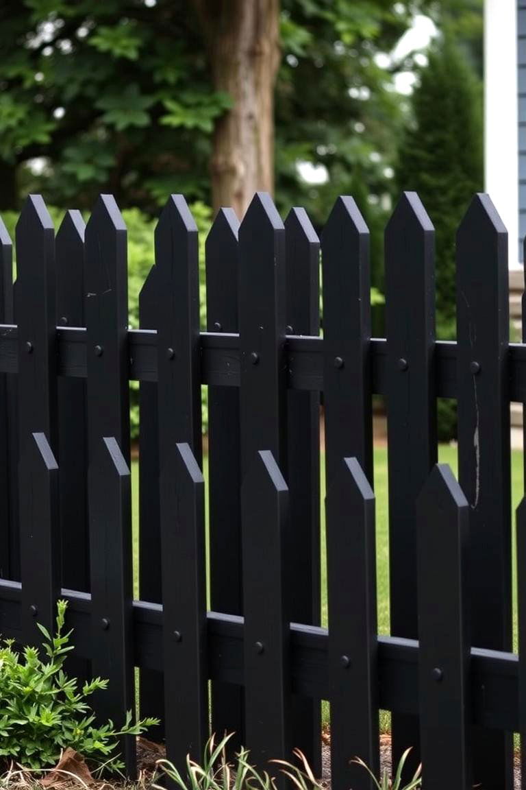 Black Farmhouse Fence - 24 Black Fence Ideas