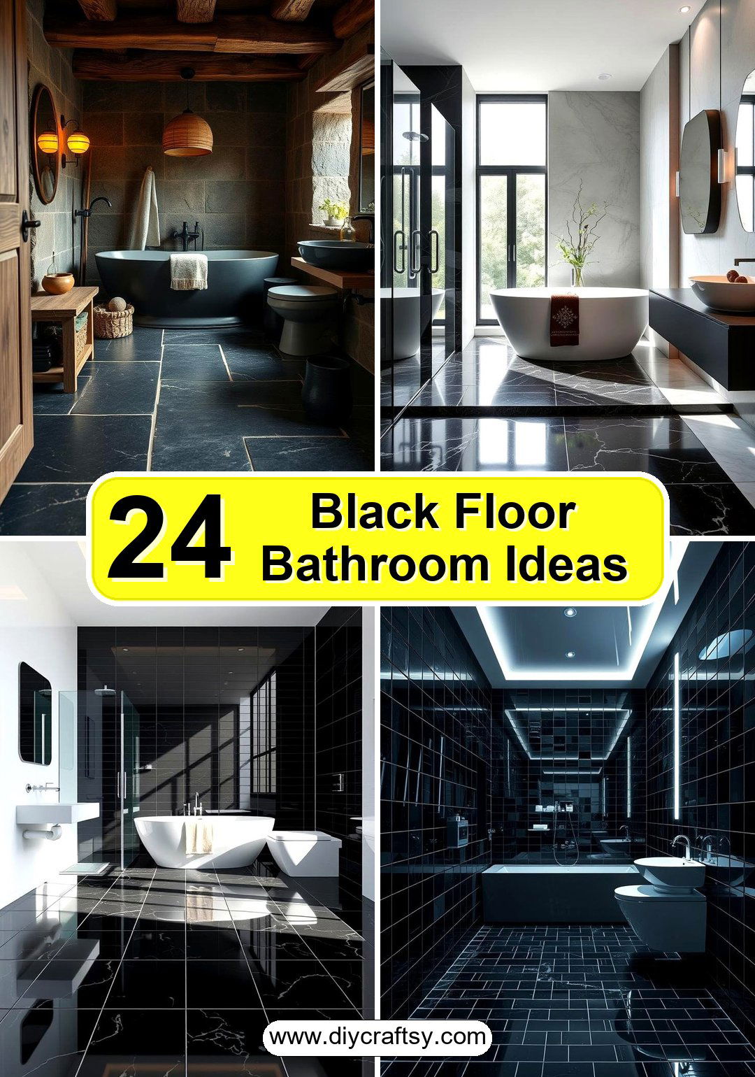 Black Floor Bathroom Ideas