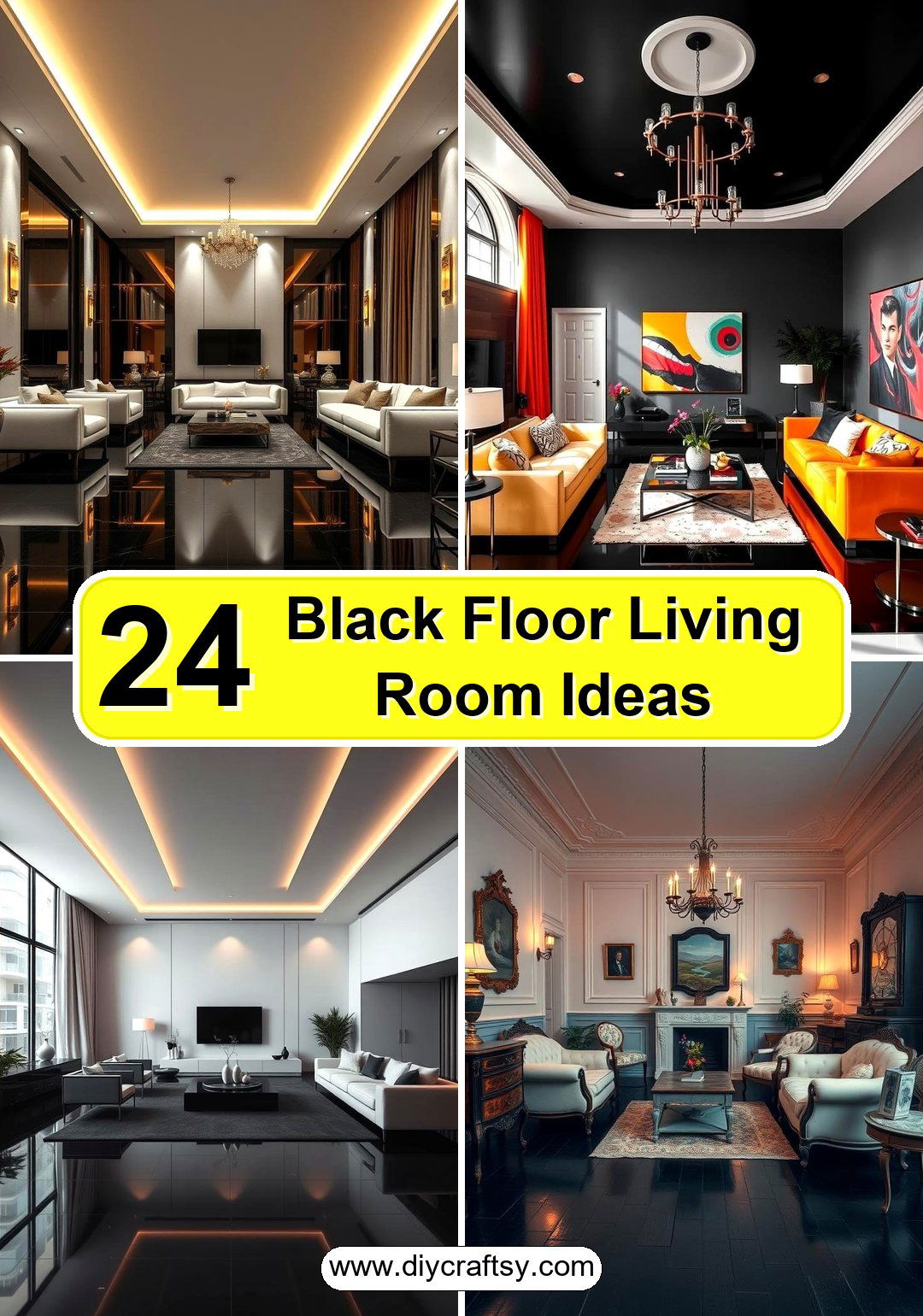Black Floor Living Room Ideas