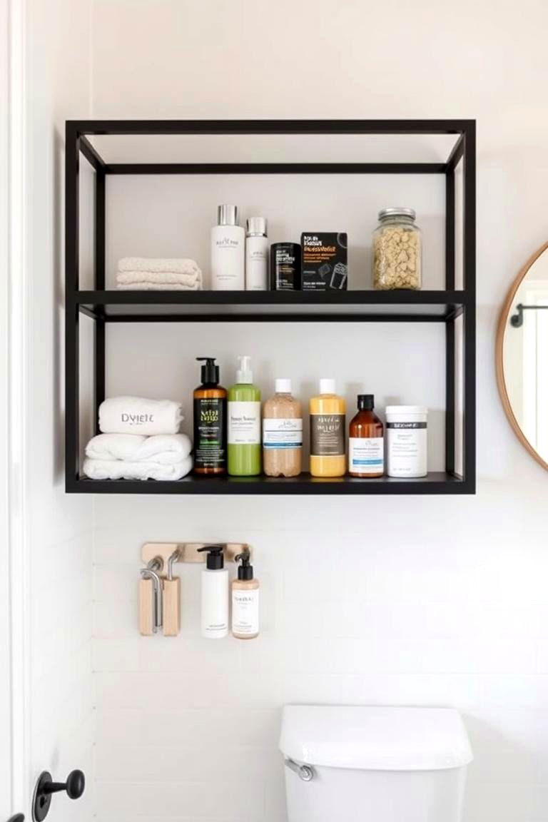 Black Framed Bathroom Shelves - 24 Bathroom With Black Fixtures