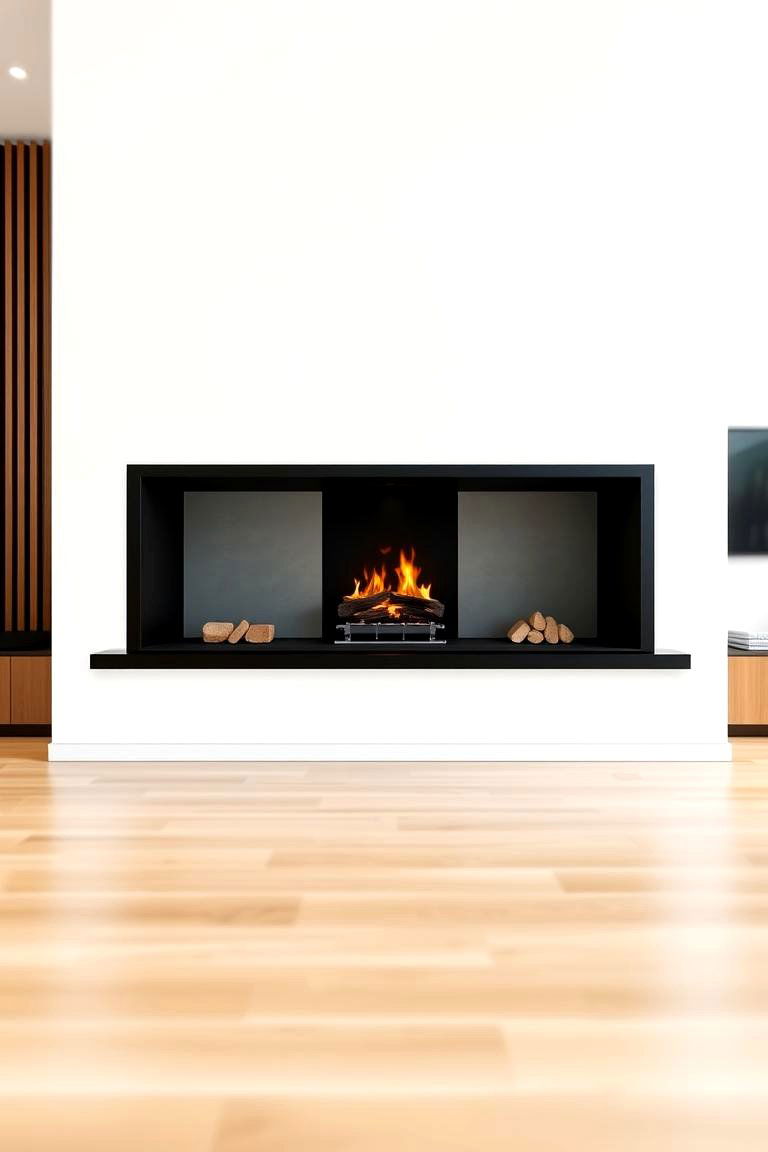 Black Framed Fireplace - 24 3 Sided Fireplace Ideas