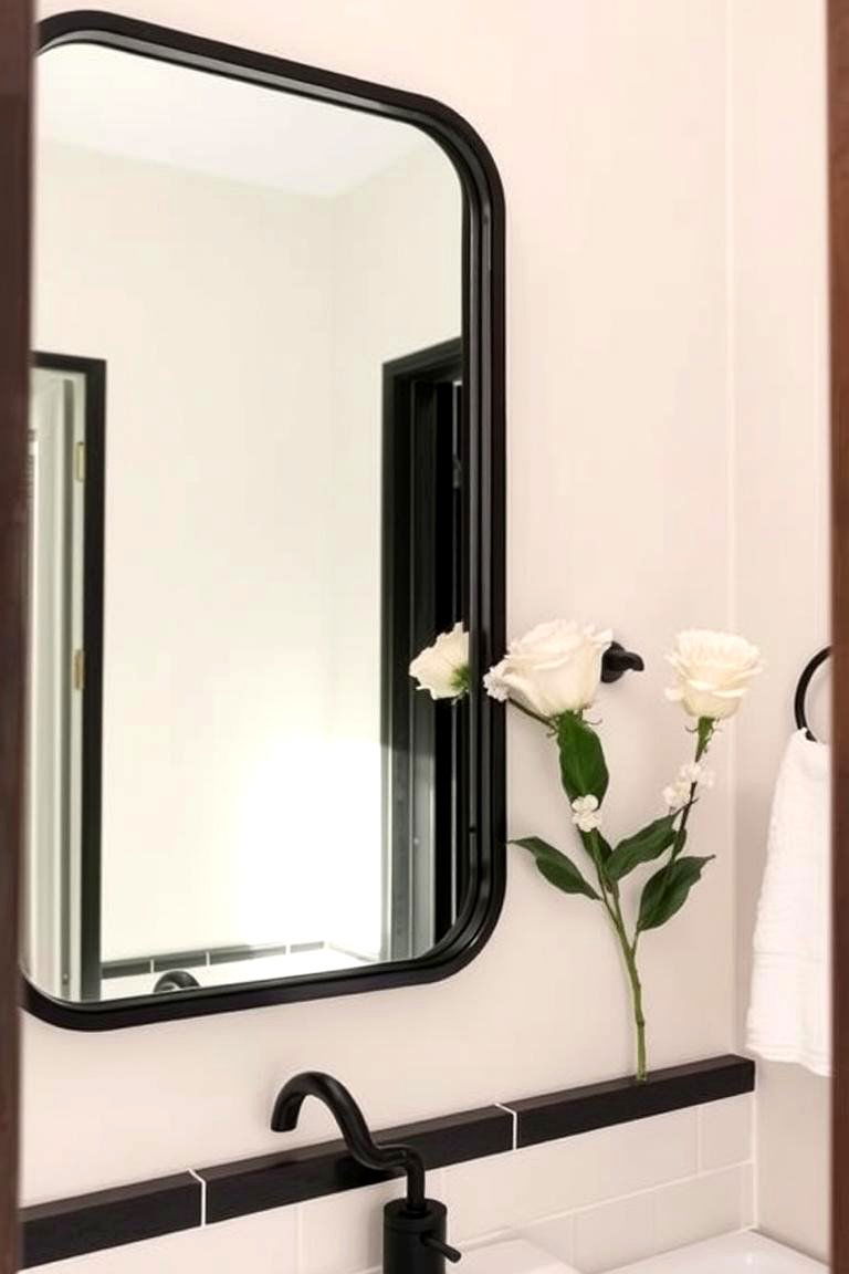 Black Framed Mirrors for Modern Contrast - 24 Bathroom Mirror Ideas
