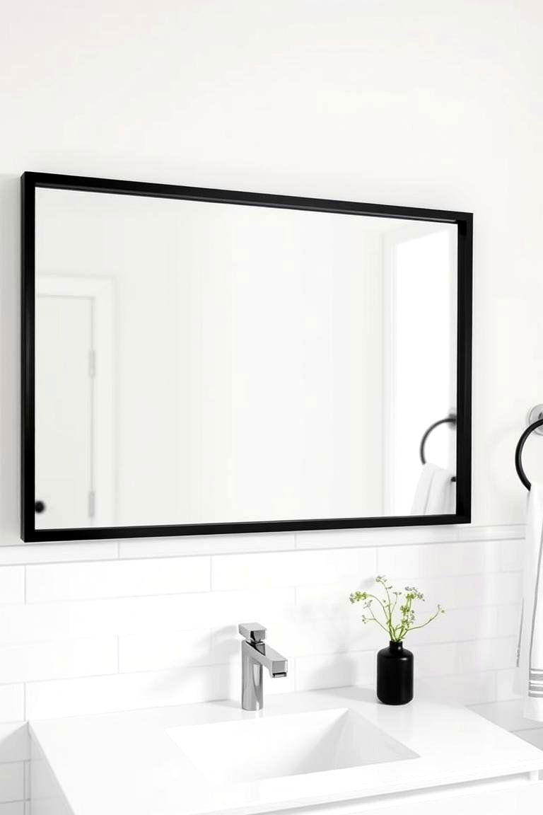 Black Framed Mirrors - 24 Bathroom With Black Fixtures