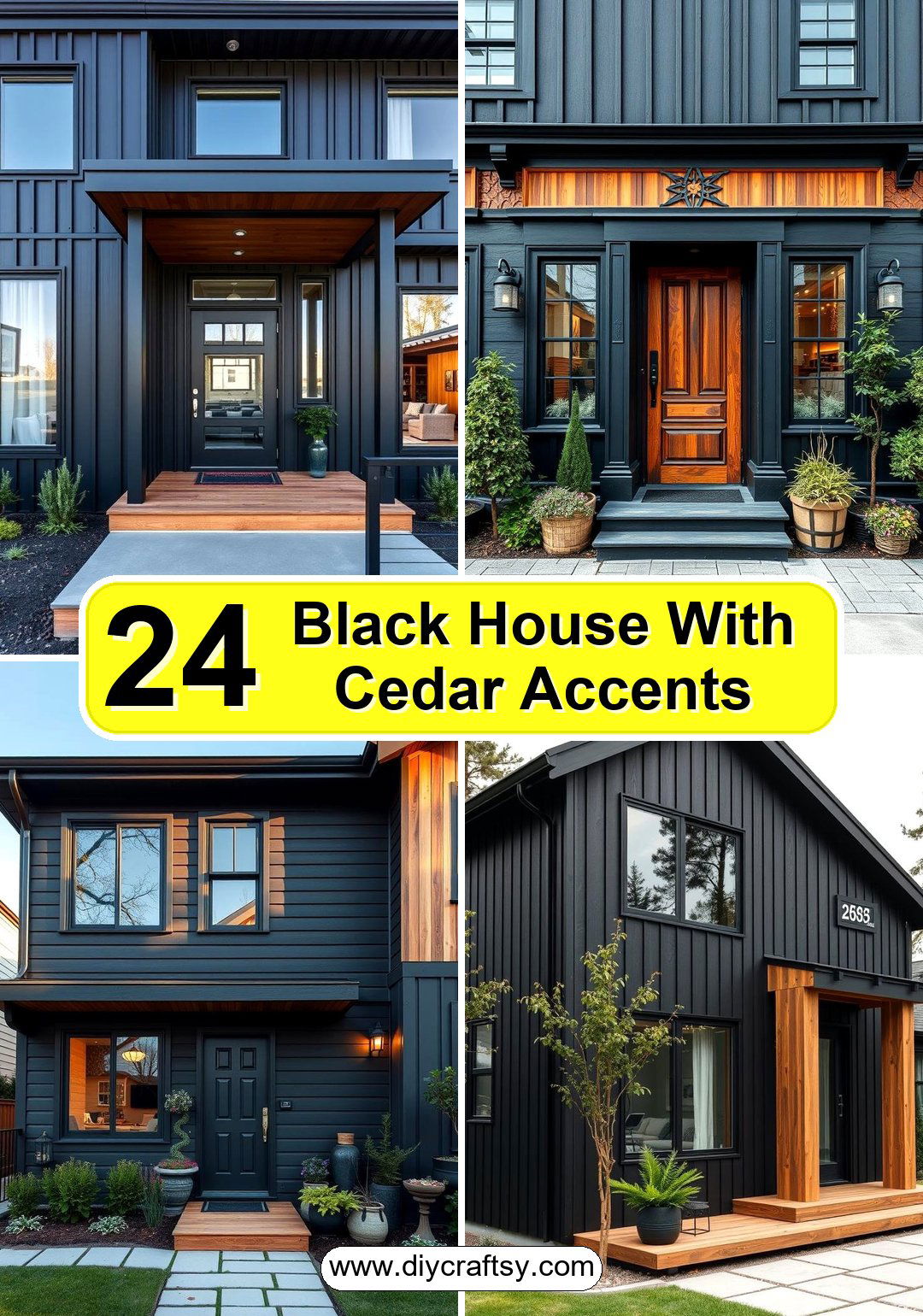 Black House With Cedar Accents
