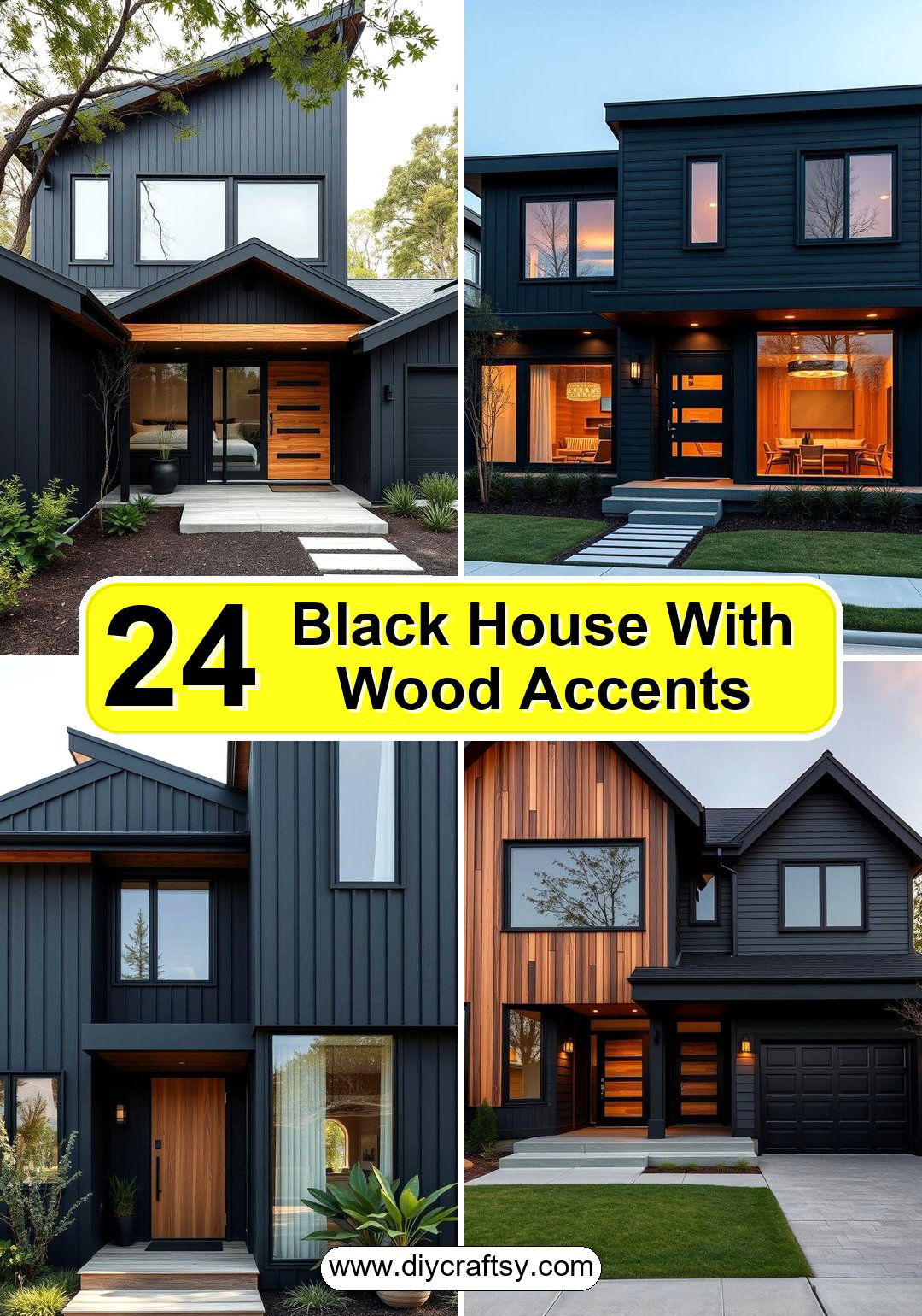 Black House With Wood Accents