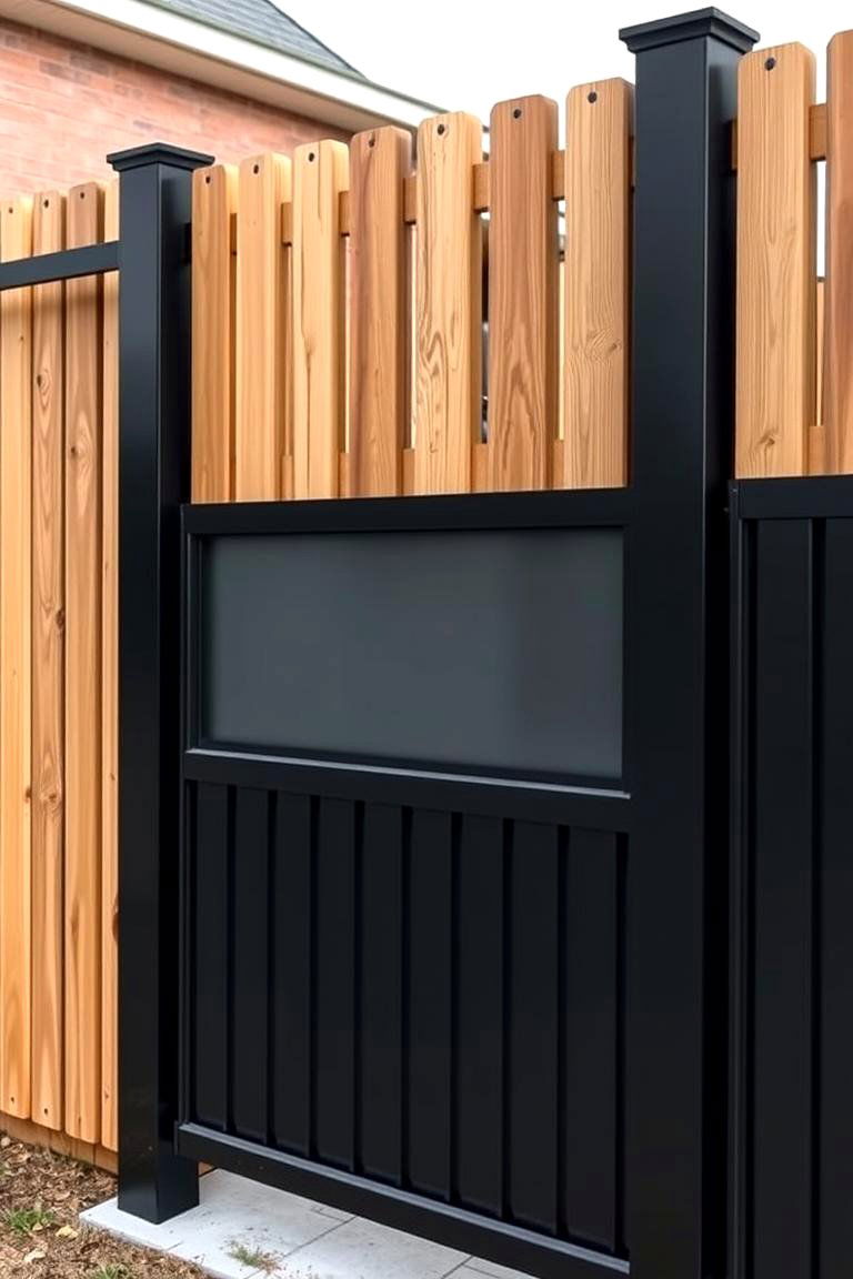 Black Hybrid Fence - 24 Black Fence Ideas