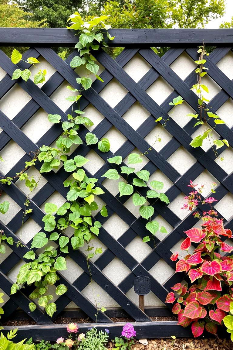 Black Lattice Fence - 24 Black Fence Ideas