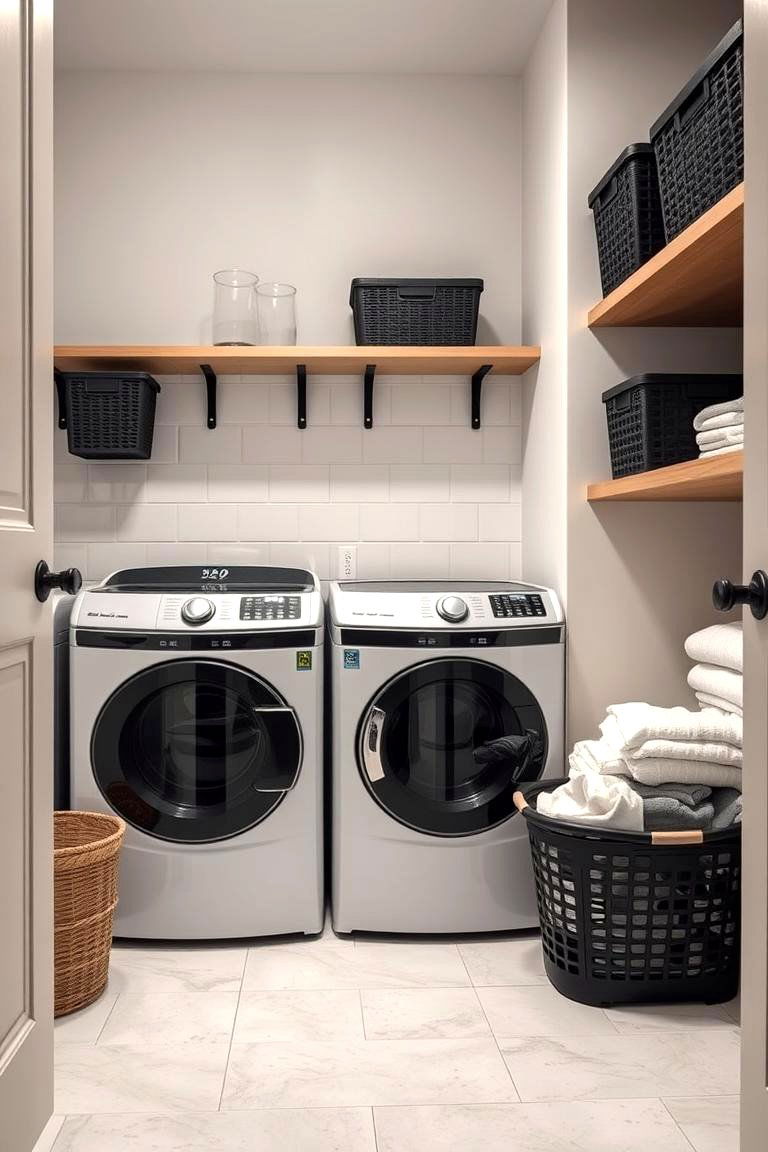 Black Laundry Baskets - 24 black laundry room ideas