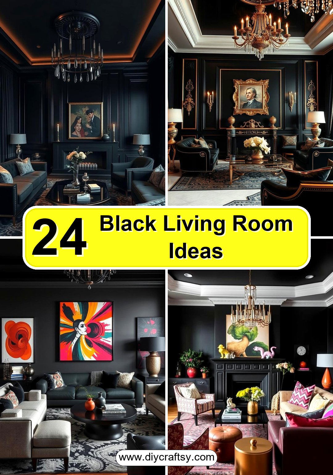 Black Living Room Ideas