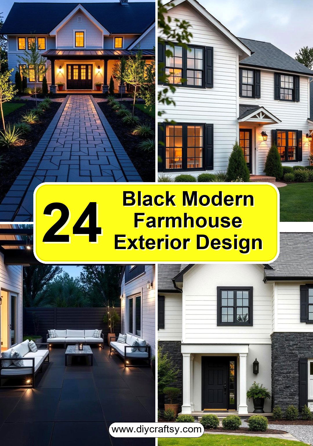 Black Modern Farmhouse Exterior Design Ideas