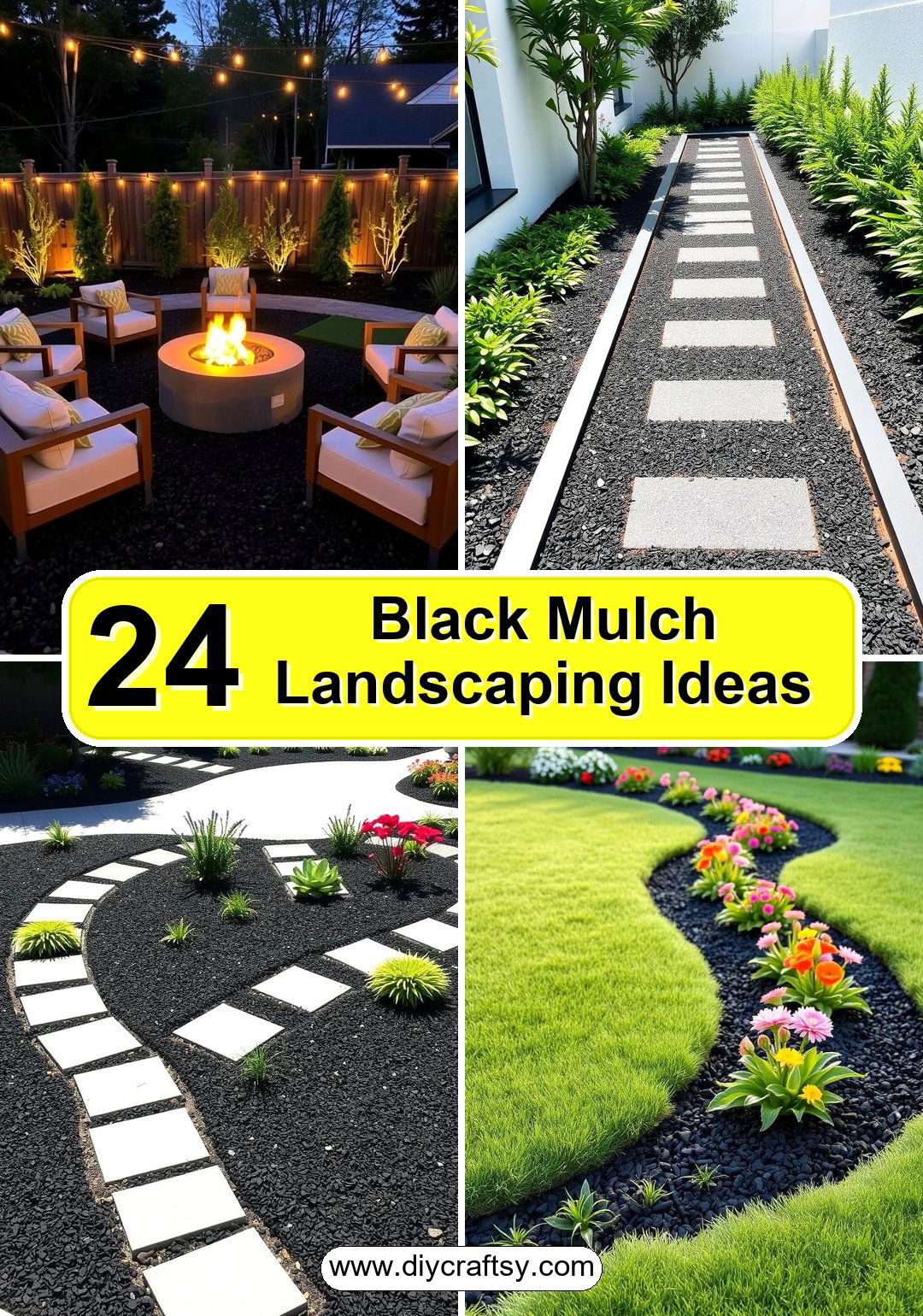 Black Mulch Landscaping Ideas