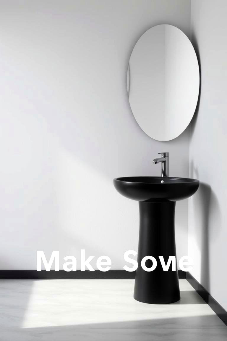 Black Pedestal Sinks - 24 Bathroom With Black Fixtures
