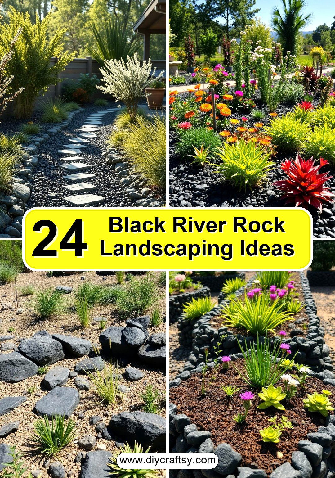 Black River Rock Landscaping Ideas