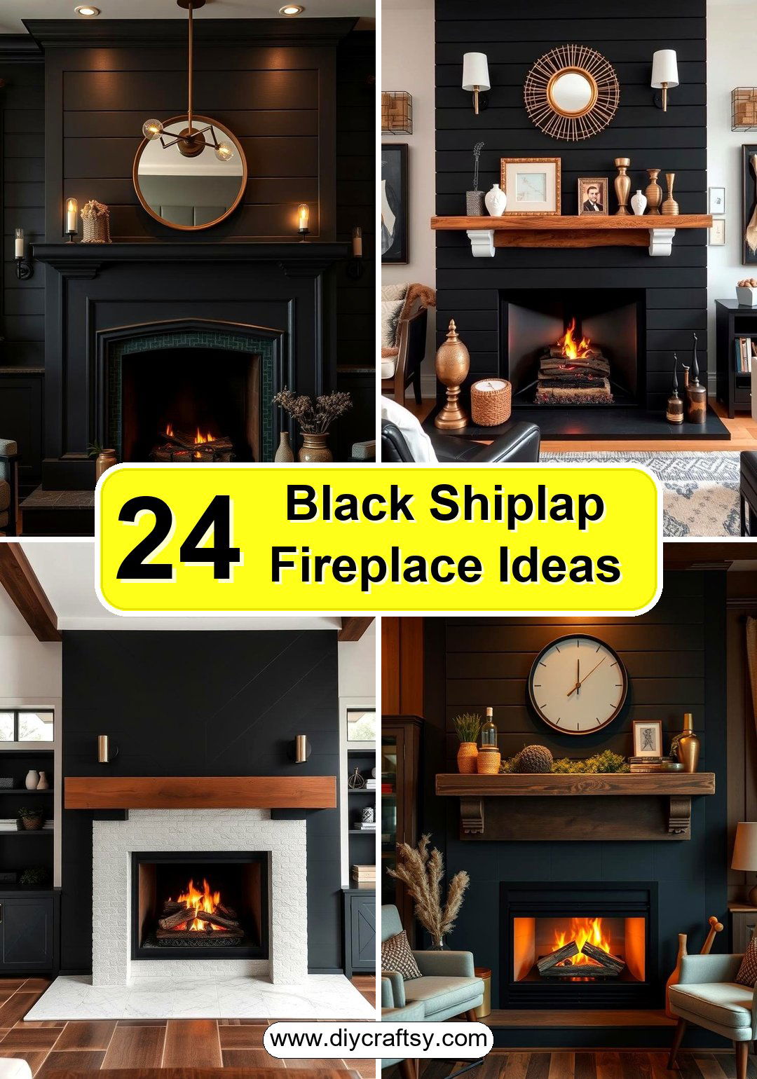 Black Shiplap Fireplace Ideas