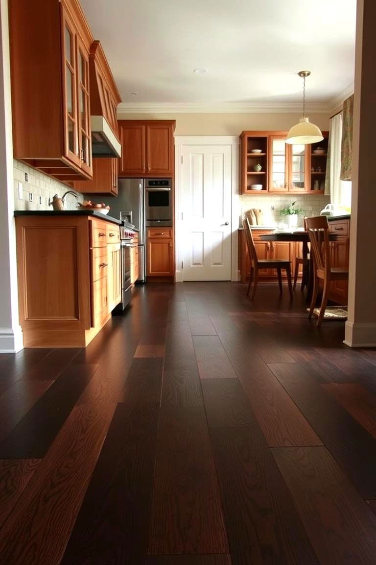 Black Stained Wood Flooring - 24 Black Kitchen Floor Ideas