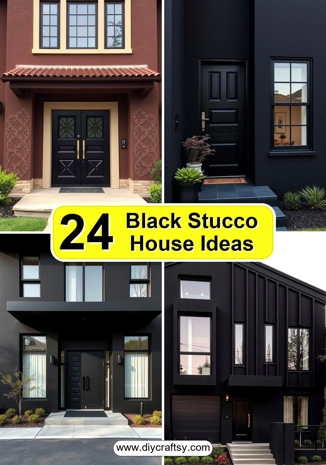 Black Stucco House Ideas