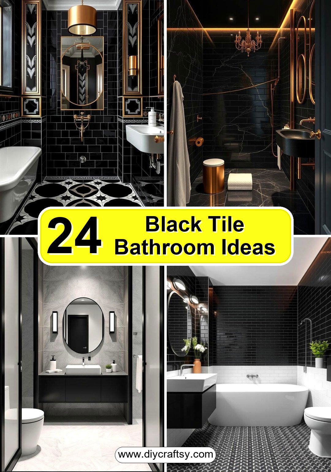 Black Tile Bathroom Ideas