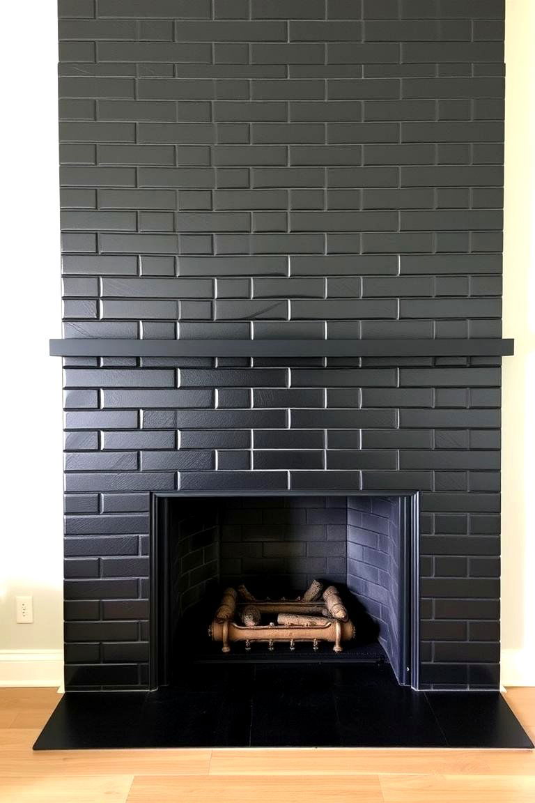 Black Tiles for a Bold Statement - 24 Fireplace Tile Ideas