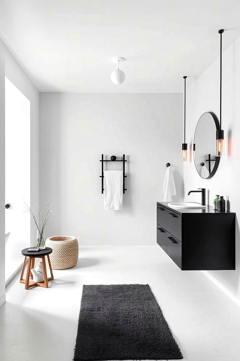 Black Vanity with Scandinavian Simplicity - 24 Black Vanity Bathroom Ideas