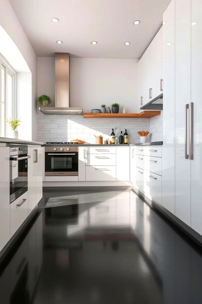 Black Vinyl Flooring - 24 Black Kitchen Floor Ideas