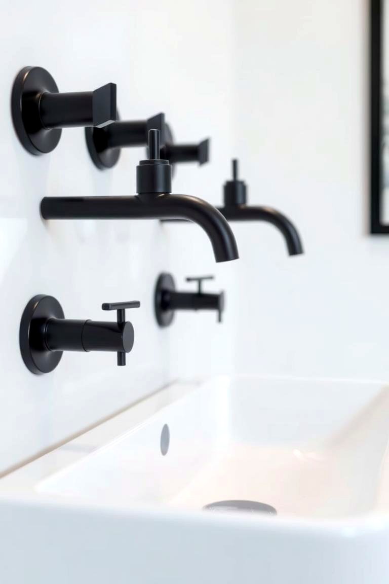 Black Wall Mounted Faucets - 24 Bathroom With Black Fixtures