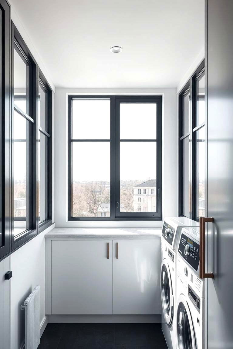 Black Window Frames - 24 black laundry room ideas