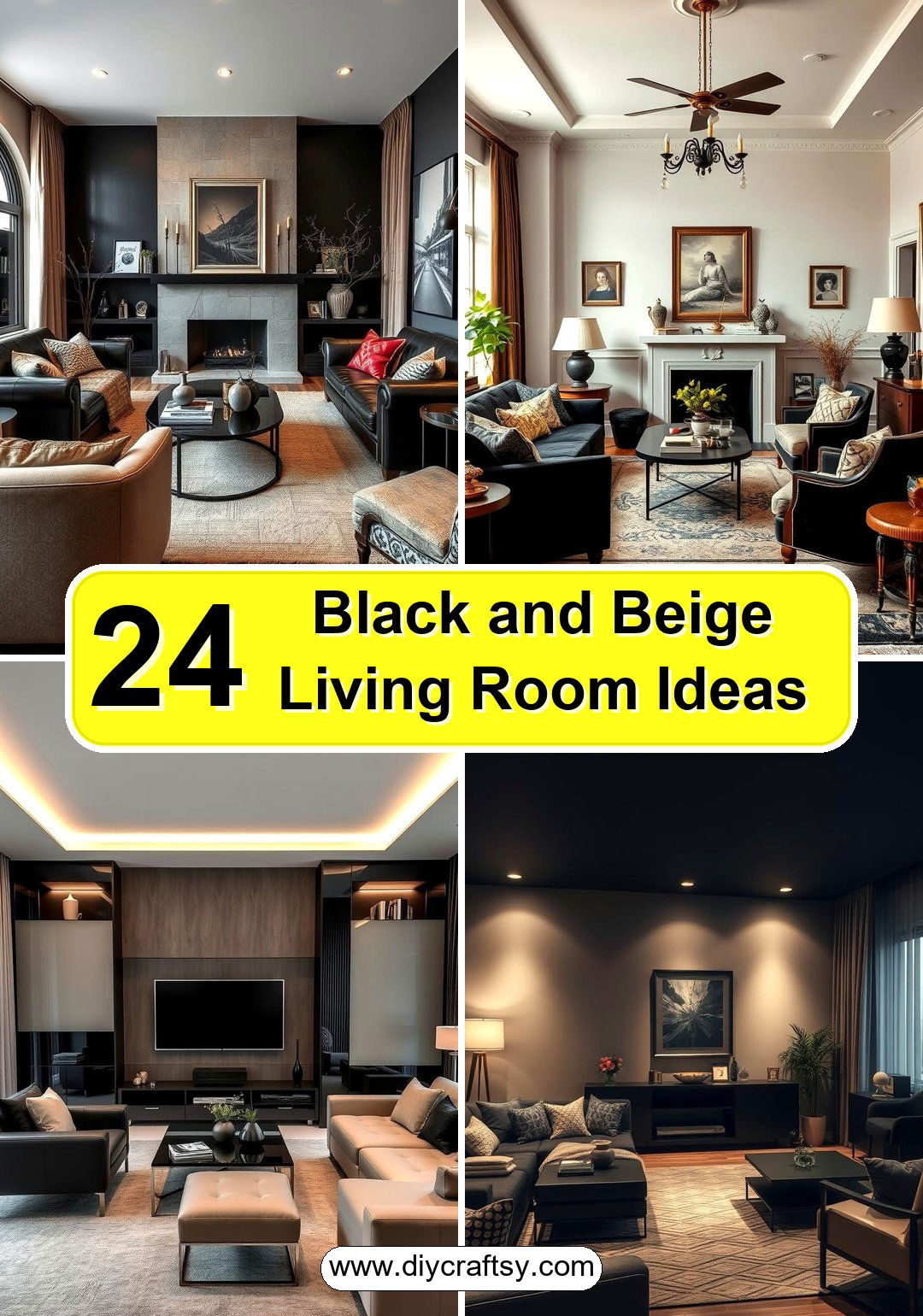 Black and Beige Living Room Ideas
