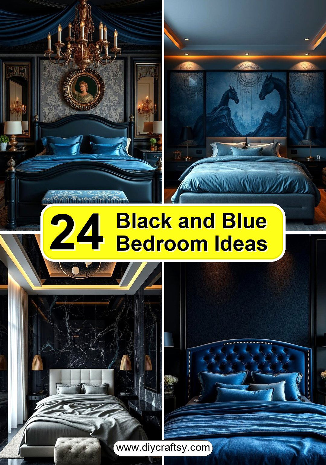 Black and Blue Bedroom Ideas