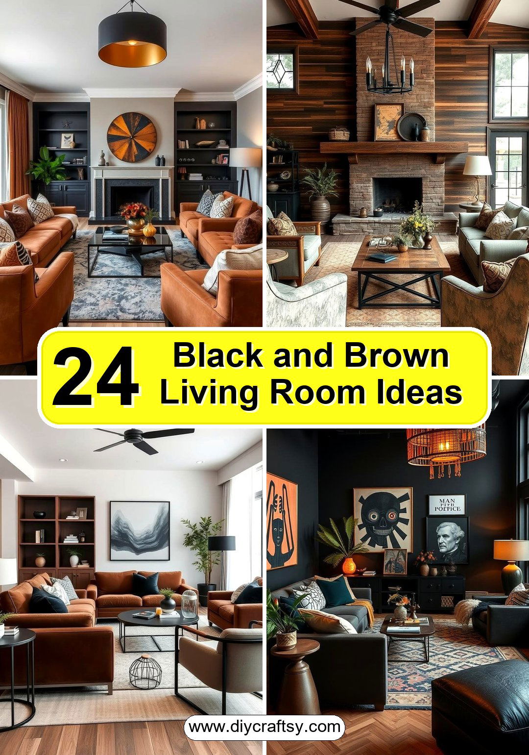 Black and Brown Living Room Ideas