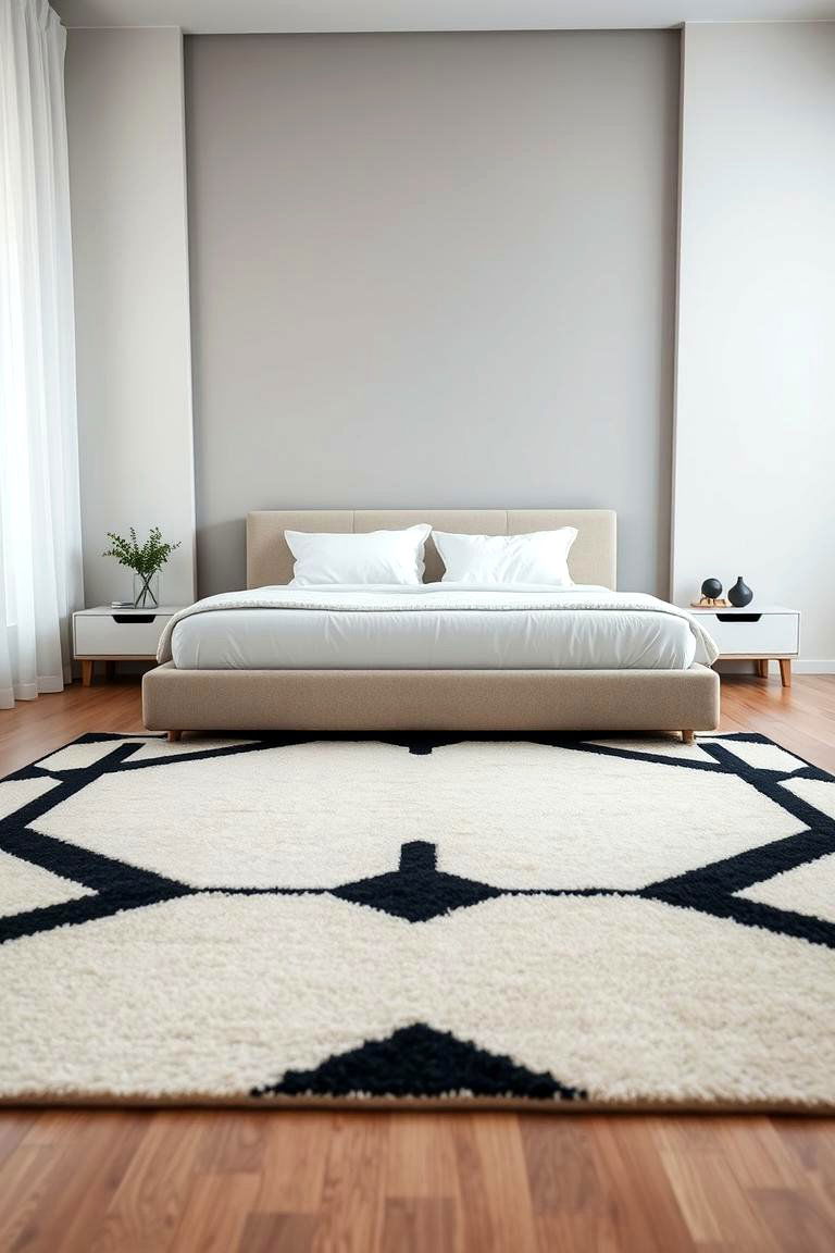 Black and Cream Geometric Patterns - 24 Cream and Black Bedroom Ideas
