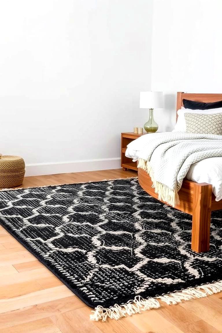 Black and Cream Throw Rugs - 24 Cream and Black Bedroom Ideas