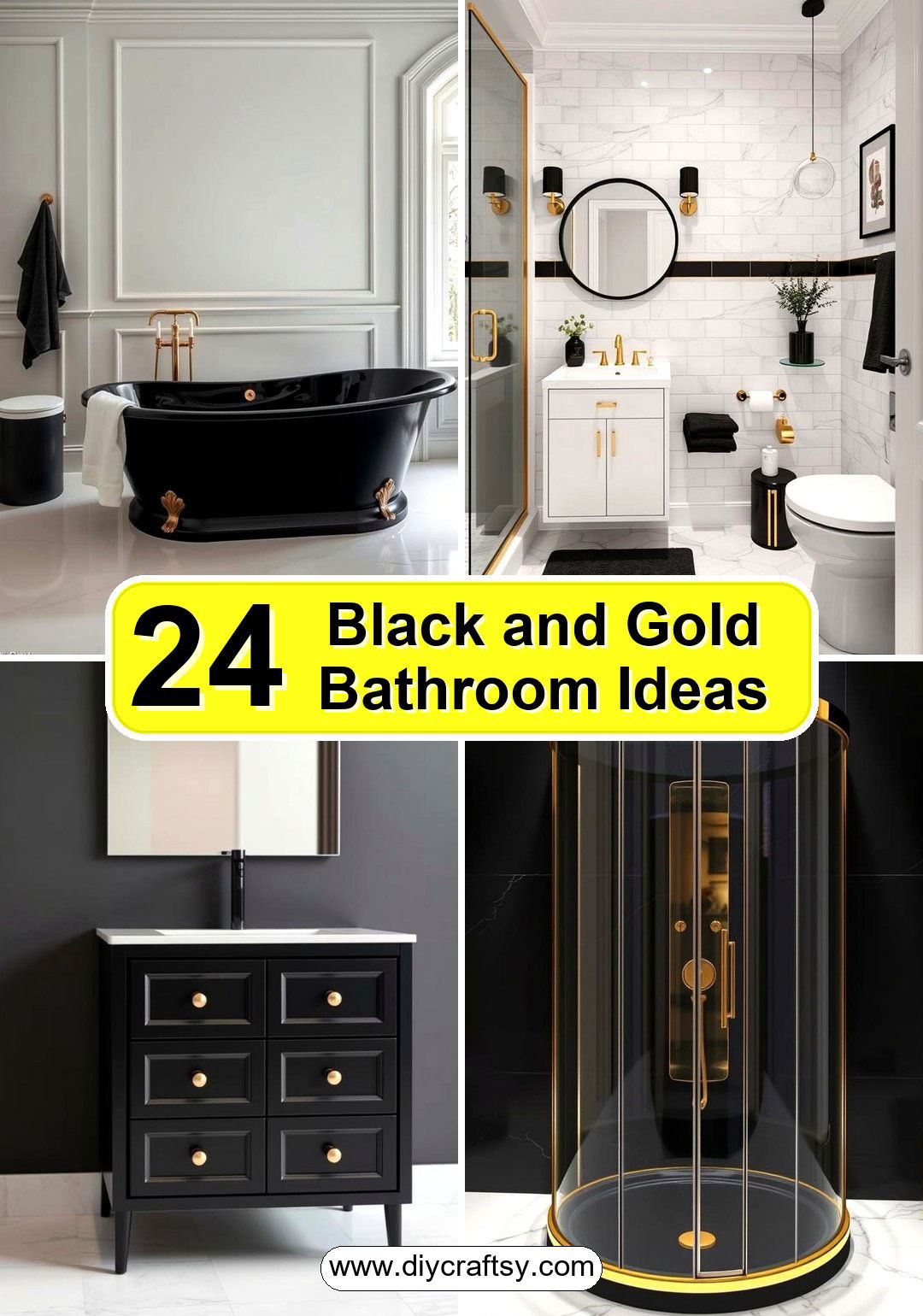 Black and Gold Bathroom Ideas