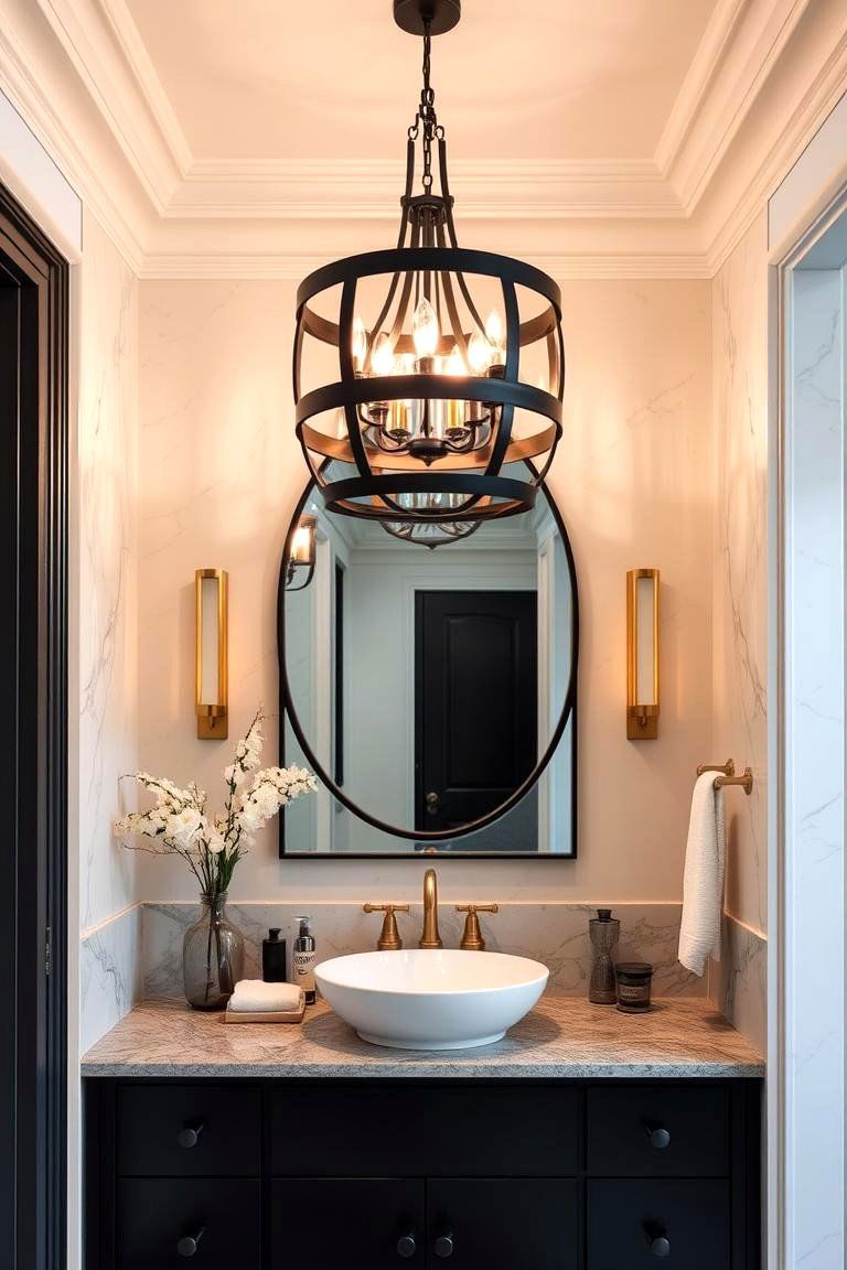 Black and Gold Light Fixtures for Luxe Vibes - 24 Bathroom Lighting Ideas