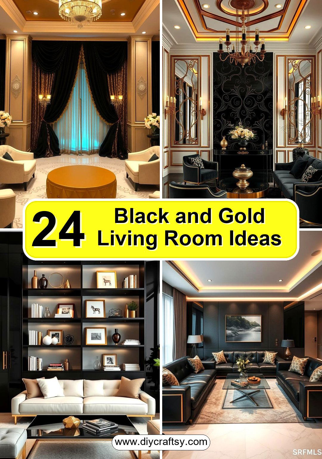 Black and Gold Living Room Ideas