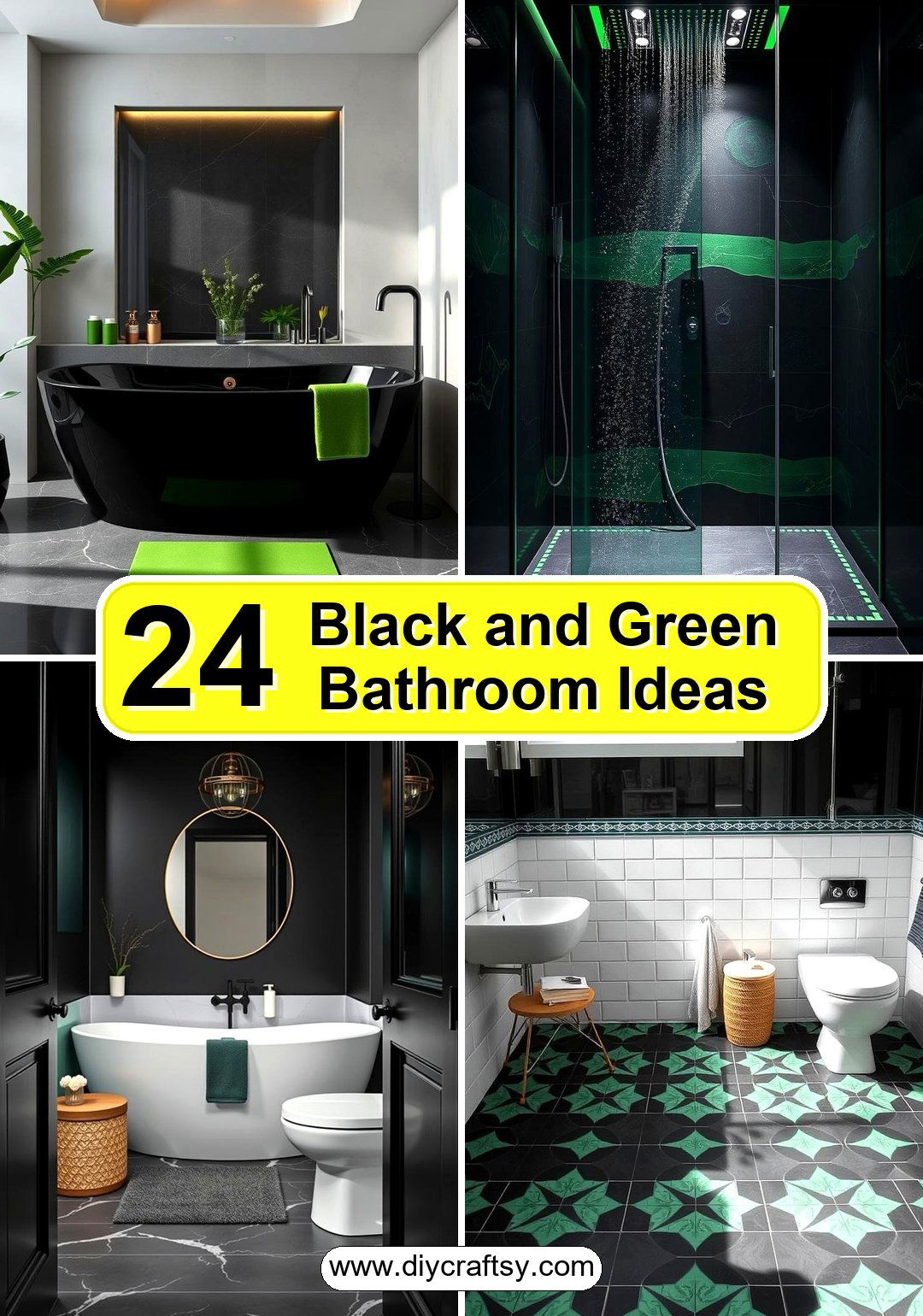 Black and Green Bathroom Ideas