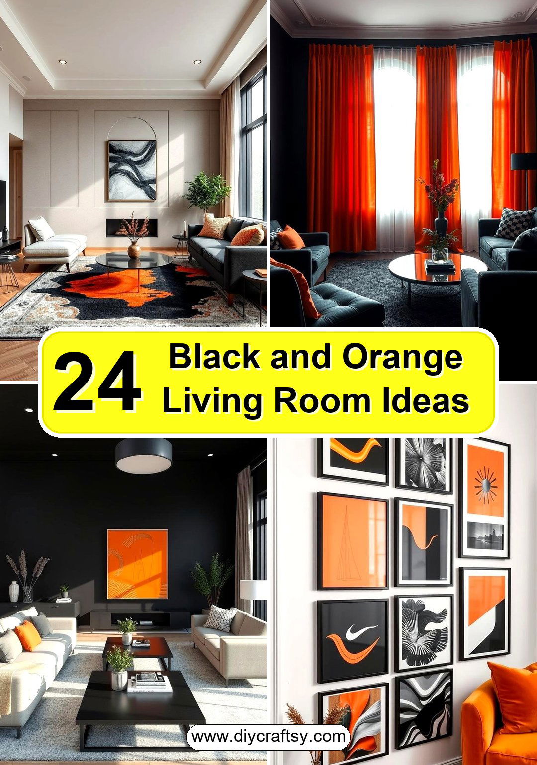 Black and Orange Living Room Ideas
