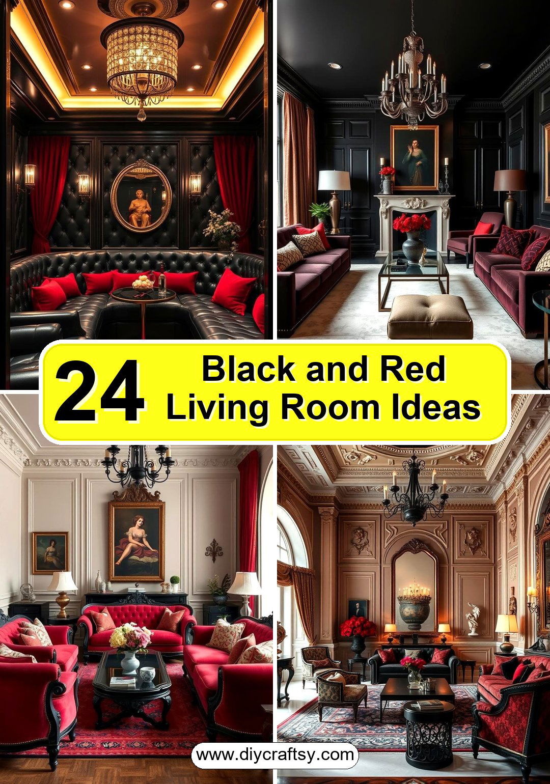 Black and Red Living Room Ideas