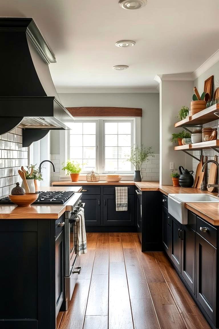 Black and Sage Green Rustic Kitchen Style - 24 Sage Green and Black Kitchen Ideas
