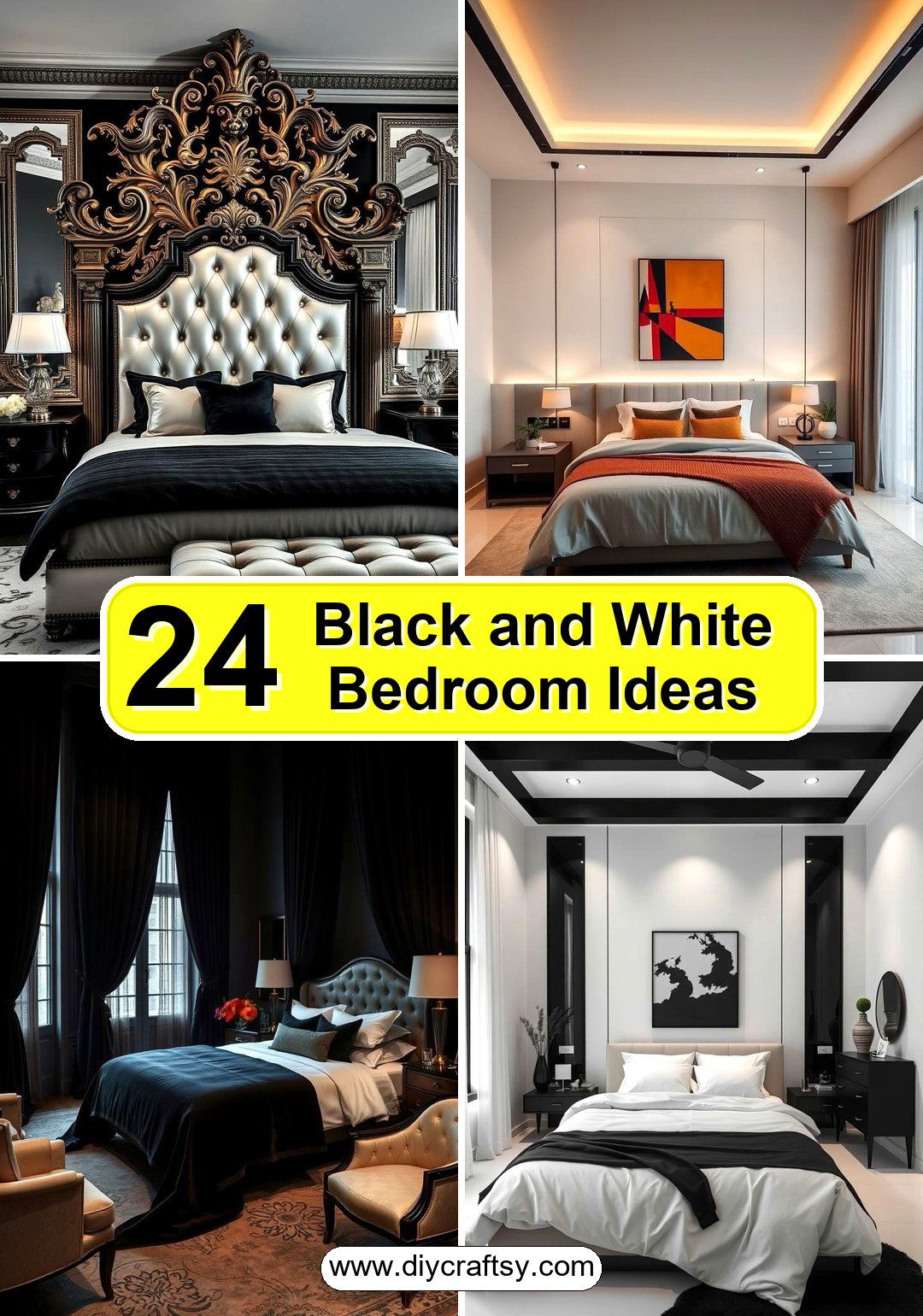 Black and White Bedroom Ideas