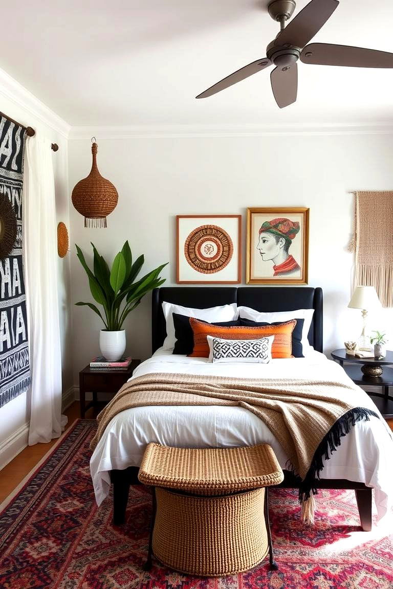 Black and White Boho Vibes - 24 Black and White Bedroom Ideas