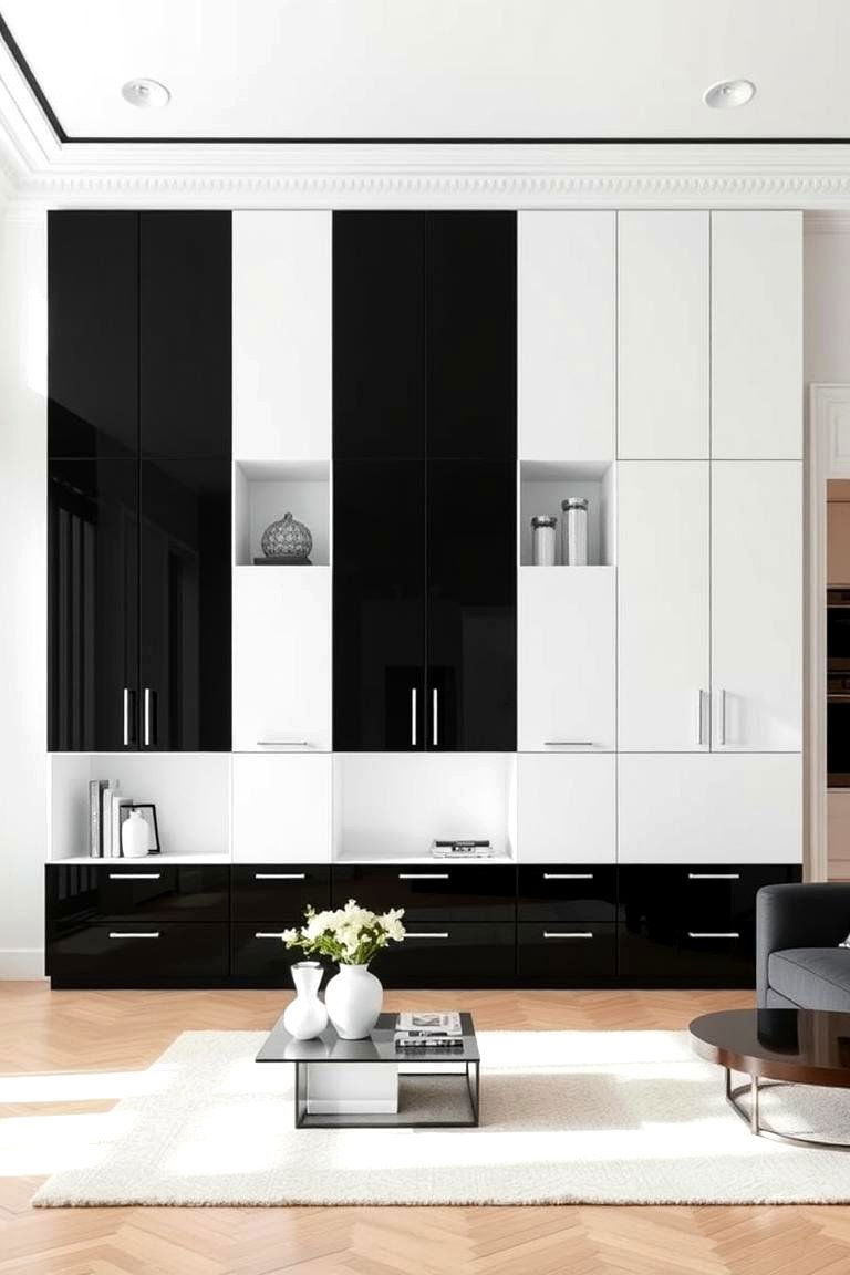 Black and White Cabinet Design - 24 Floor to Ceiling Cabinets Ideas