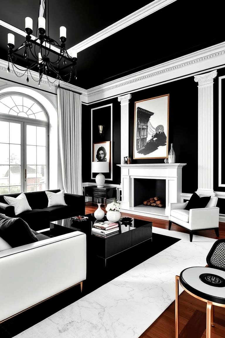 Black and White Classic - 24 Two Colour Combination for Living Room