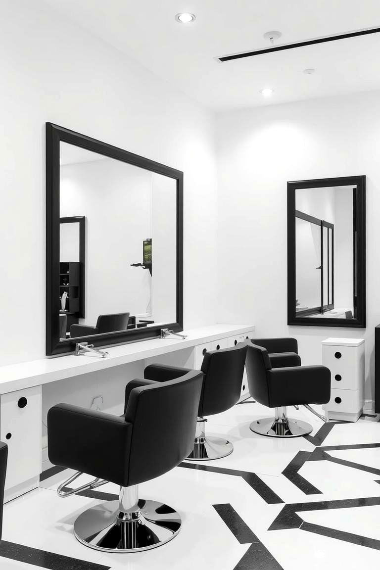 Black and White Contrast - 24 Salon Interior Design Ideas